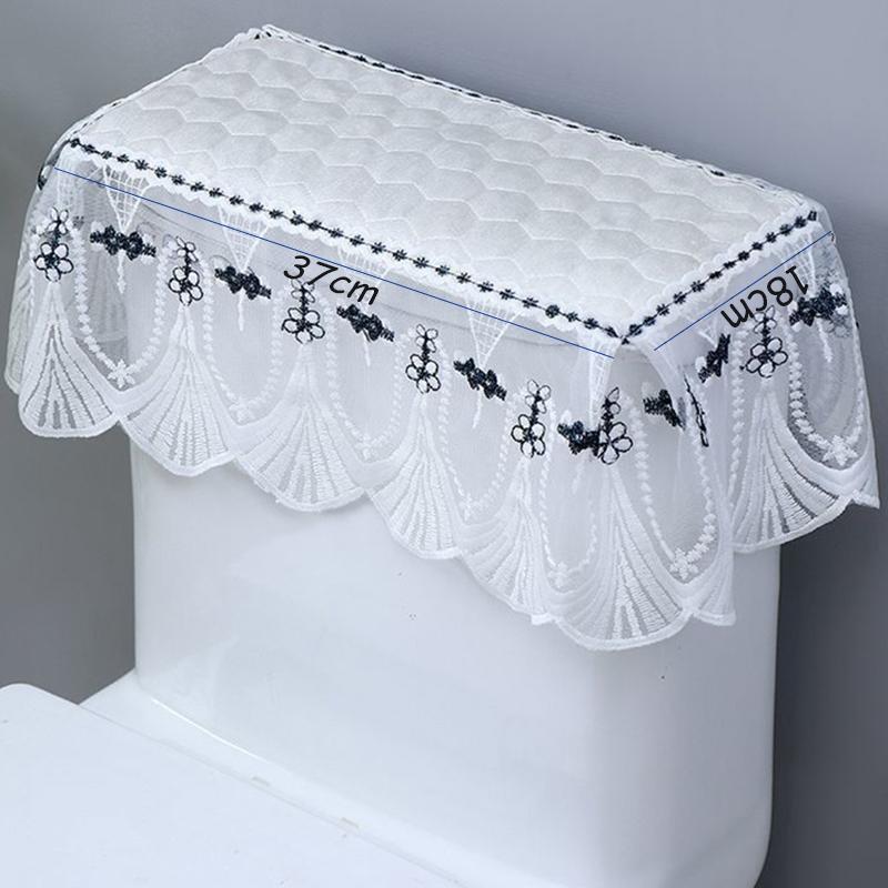 

Универсальная Крышка для Бачка Унитаза Устойчивая к Грязи Нескользящая Пылезащитная Подкладка Кружевная Крышка Съемная Крышка для Унитаза Одежда Домашний Декор