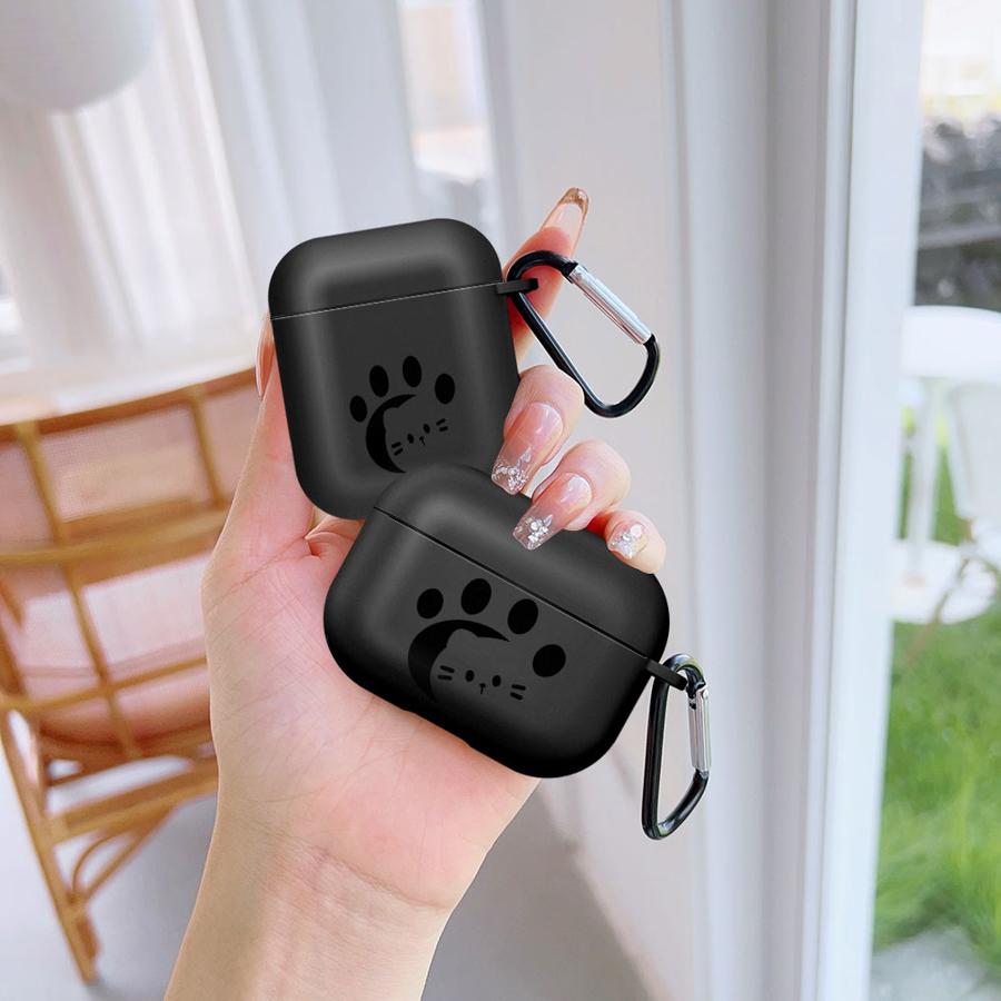 Case For Airpods 3 4 Pro2 Pro3 2 1 Pro Earphone Cases Cover Cute Footprint Kitten Dog