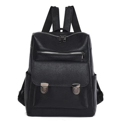 Zaino retrò da donna alla moda casual in pelle PU borsa a doppio uso grande capacità zaino da pendolare