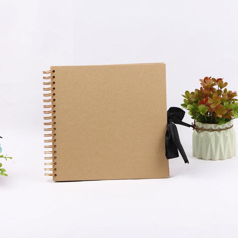 ZK20 80 Schwarze Seiten Erinnerungsbücher DIY Bastel Fotoalben Scrapbook Einband Kraft Album für Hochzeitsjubiläumsgeschenke Erinnerungsbücher