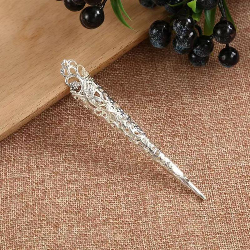 Peacock Belly Dance Prop False Nails 5Pcs Shiny Indian Thai Dance Finger Jewelry for Stage Performance