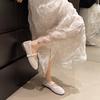 Women Ballet Flats Shoes Summer Sandals Hollow Non Slip Fashion 2026 Round Toe Women Mesh Breathable Mary Jane Casual Flat Shoes