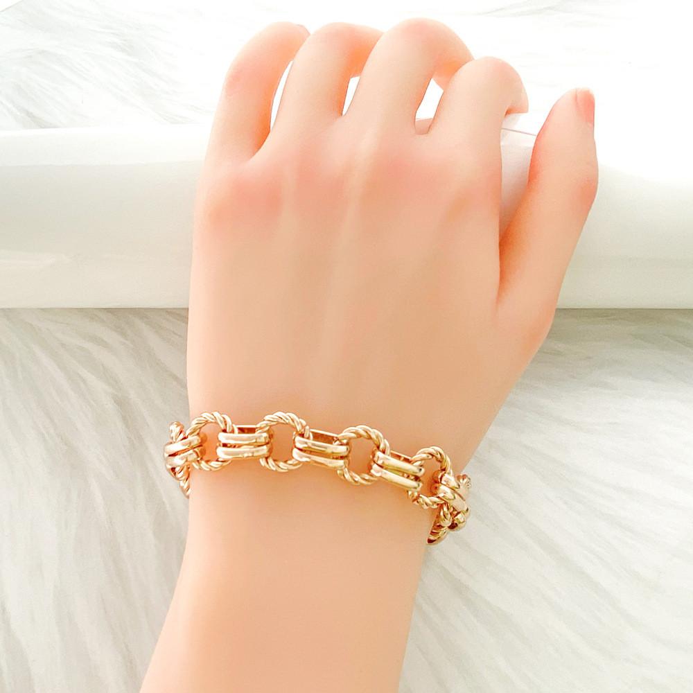 Gold And Silver Metal Chain Bracelet For Men And Women Fashion Accessories