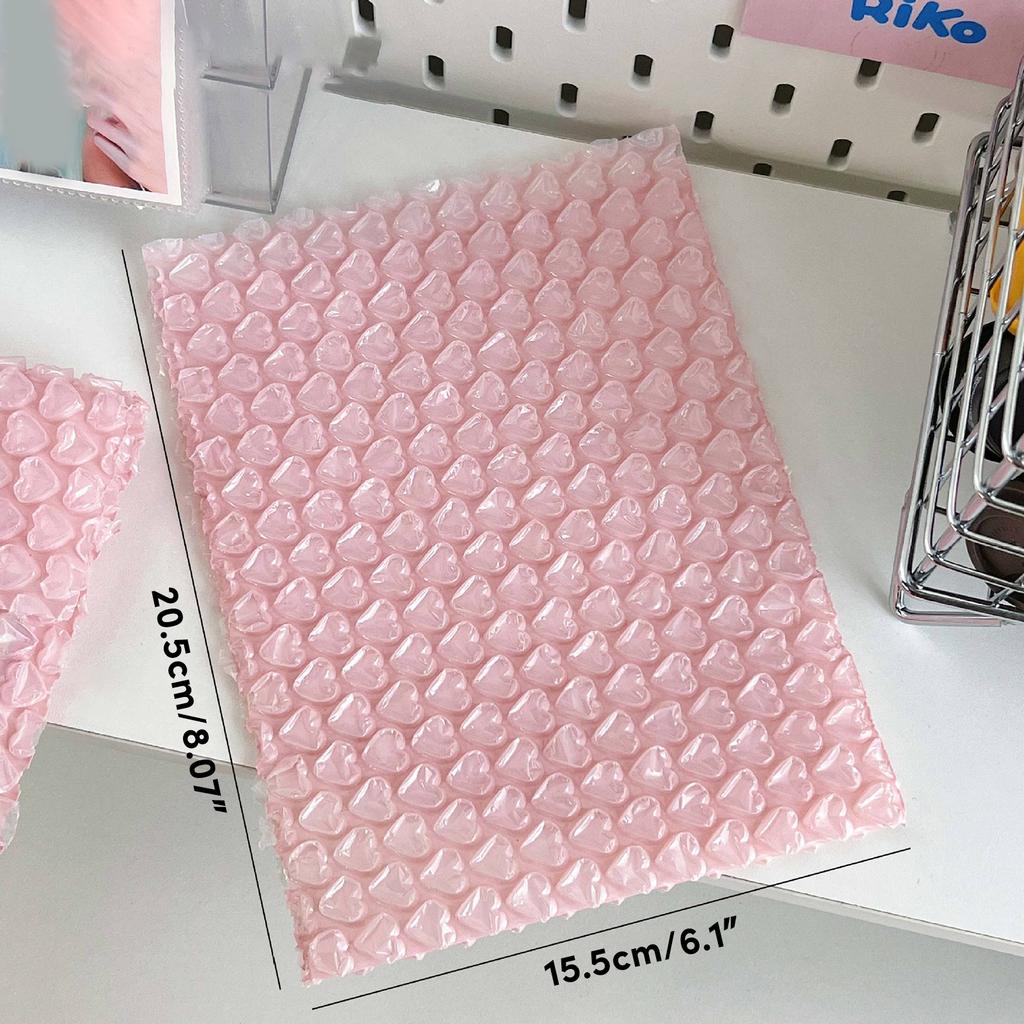 10Pcs Pink Love Bubble Bag Bubble Film Bubble Envelope Small Card Set Gift Packaging Bag Shockproof and Waterproof Bag