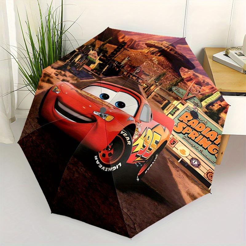 1pc Cars Lightning McQueen Character Umbrella - Auto Open Close Portable Folding Design, 8-Rib Iron Frame Outdoor Umbrella, Ideal Gift for F