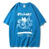 Men Women Cartoon T-Shirts 2024 Summer Harajuku Kawaii Cat Printed Short Sleeved Tees Couple Streetwear Loose Clothes Y2K Tops