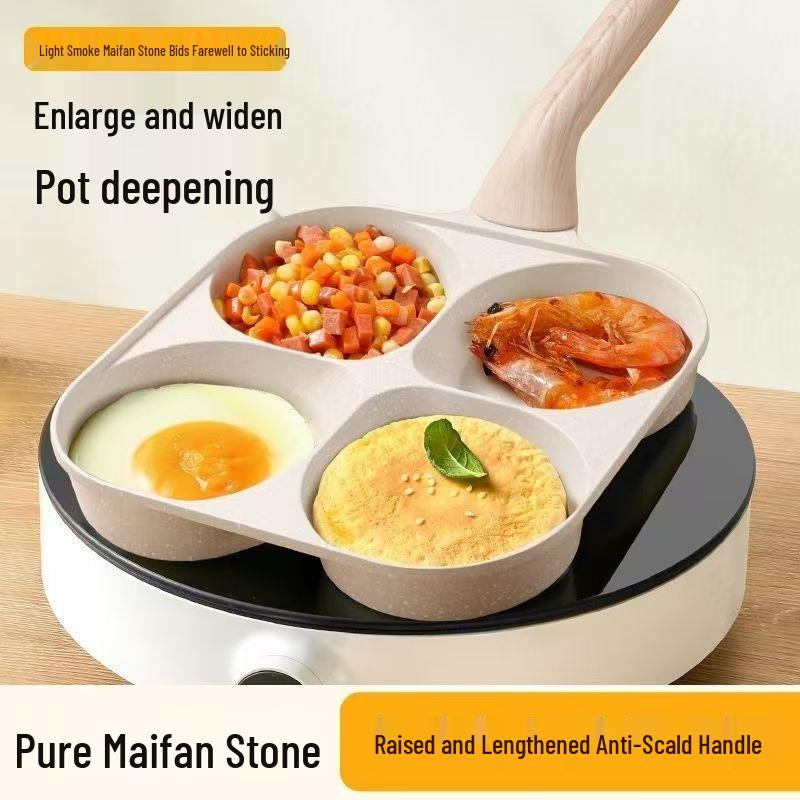 

Maifan Stone Non-stick Four-Hole Breakfast Pan - Ideal for Eggs and Burgers 37cm x 19cm x 2.5cm чёрный