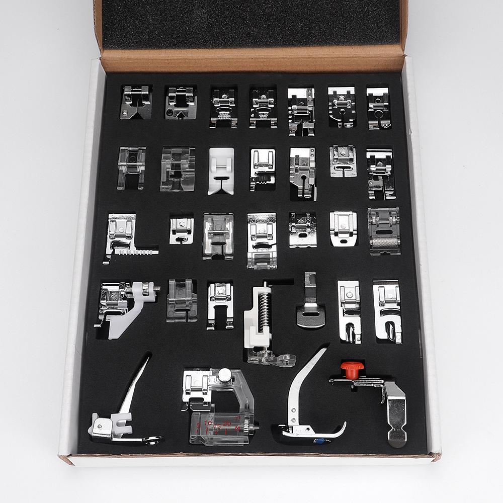 32pcs/set Various Sewing Machine Presser Foot Supplies, Silvery Sewing Machines Feet Kit, DIY Handicraft Sewing Accessories Set серебряный