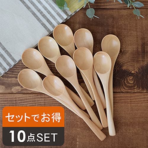 Tableware East (Outlet Included) Comfortable Wooden Spoons, Set of 10, Chawanmushi Spoons