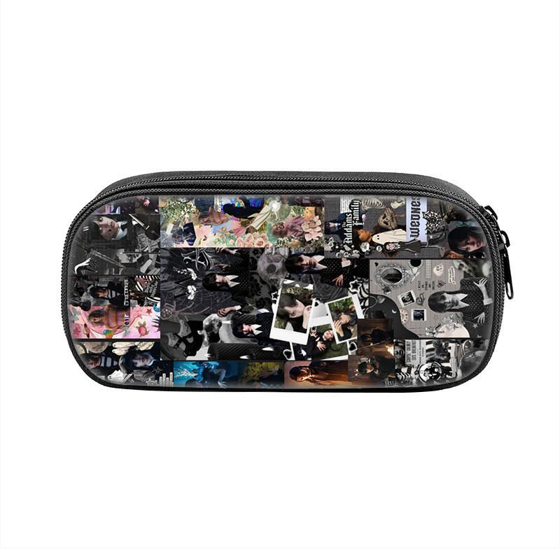 Wednesday Addams Pencil Case Oxford Material With Circular Design For Students And Collectors