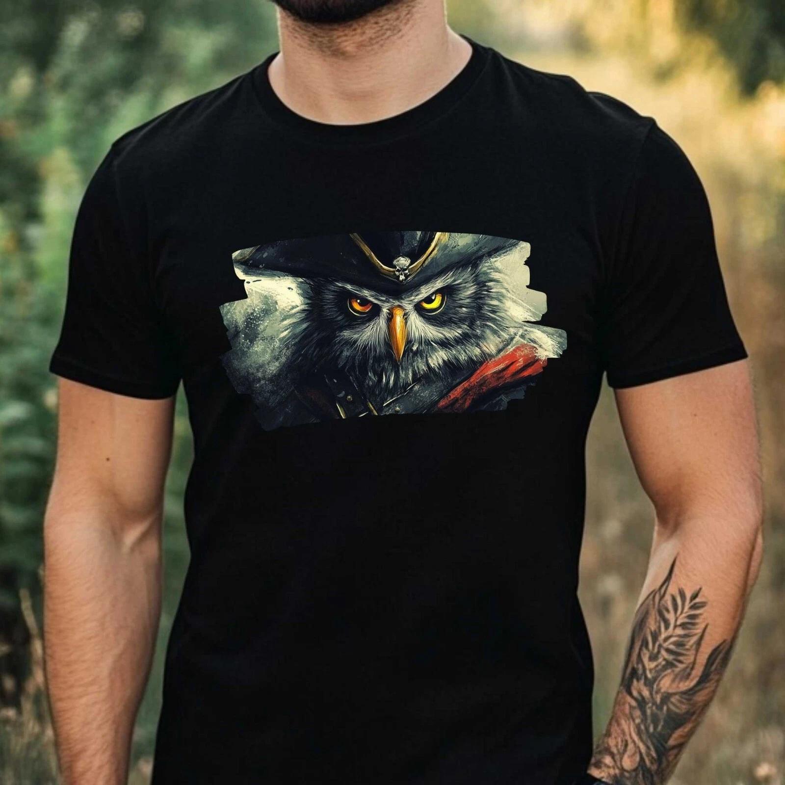 T-Shirt Herren Piraten Eule Motiv Baumwolle Größe XS bis 5XL XXL