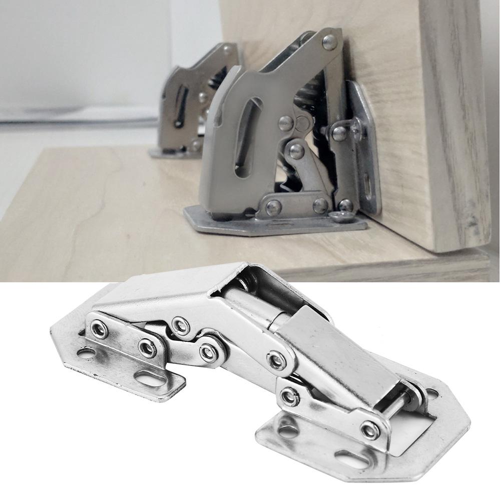 10Pcs Cold Rolled Steel Bridge Shape Punch Cabinet Door Furniture Hinge #1