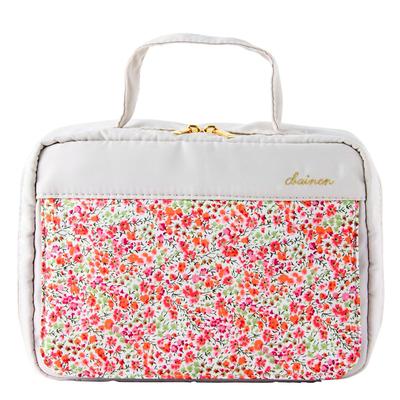Inujirushi Honpo Large Capacity Diaper Liberty Floral Pouch, Print, Pink, Pattern, 19238cm [Open Zipper]
