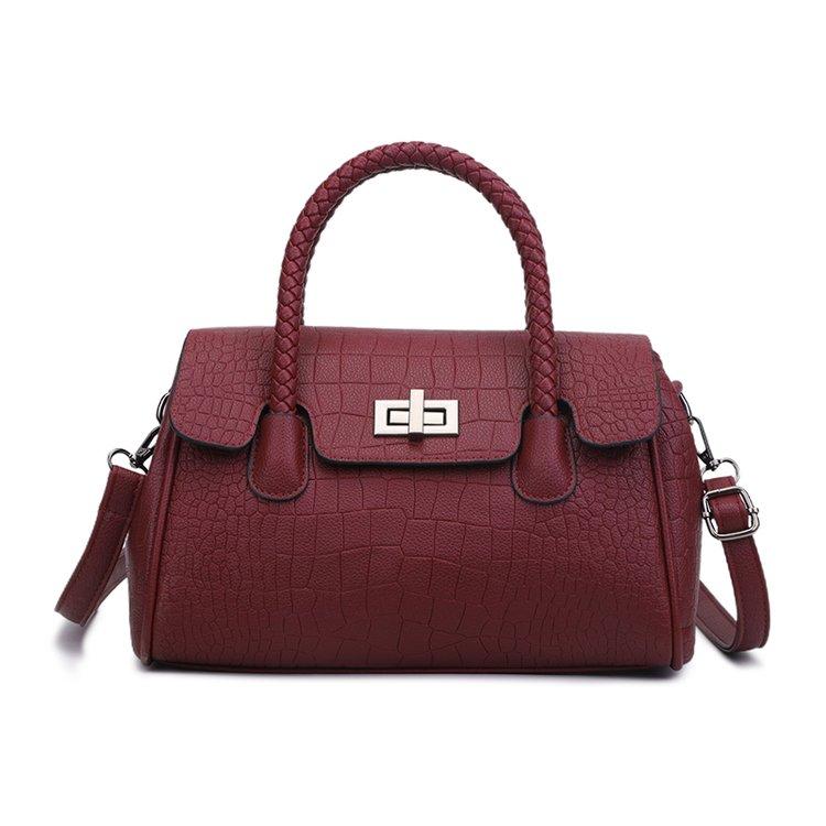 

Сумочка с крокодиловым узором, сумка через плечо из натуральной кожи, женская сумочка с клапаном и плетеной ручкой красный