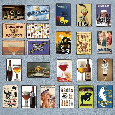 Orval Chimay Westmalle Chouffe Metallschild Vintage Platte Für Bar Club Wand Pub Restaurant Heimdeko Eisenposter DU-3599A