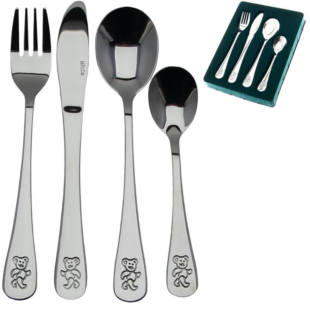 Children'S Cutlery Set Steel Spoon Fork Knife Spoon 4 Electric Set