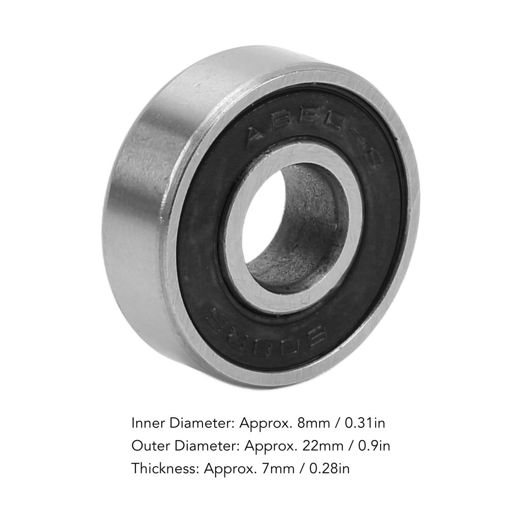 8Pcs 608 ABEC 9 Bearing Carbon Steel Sealed Bearings 8x22x7mm for Roller Skates Dance Boards