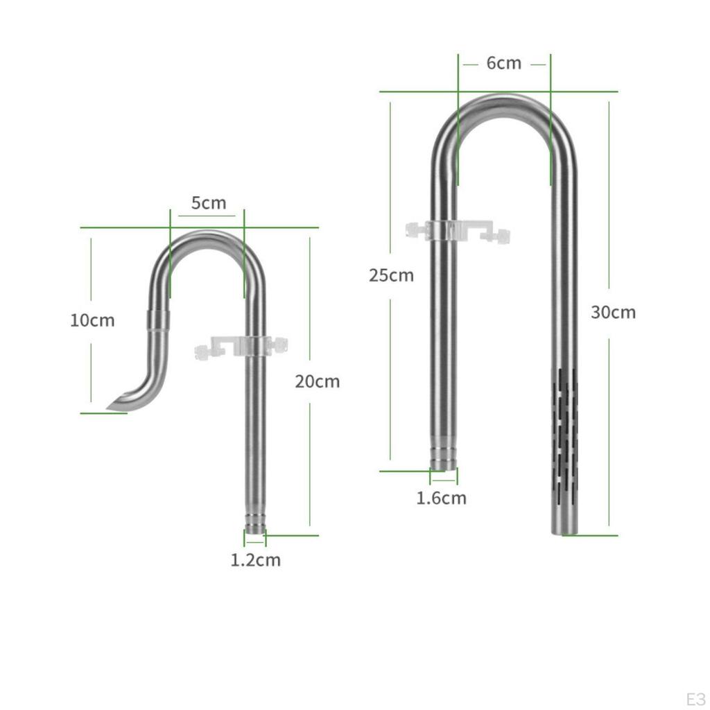 Aquarium Inflow Outflow Pipe Kit Rust Resistant Surface Skimmer Set Easy to Clean Canister