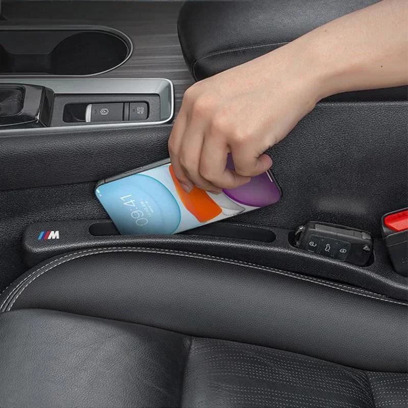New 2pcs Car Seat Gap Filler Strips Car Storage Organizer bag box For BMW M E34 E36 E60 E90 E46 E39 E70 F10 F20 F30 X5 M3 M