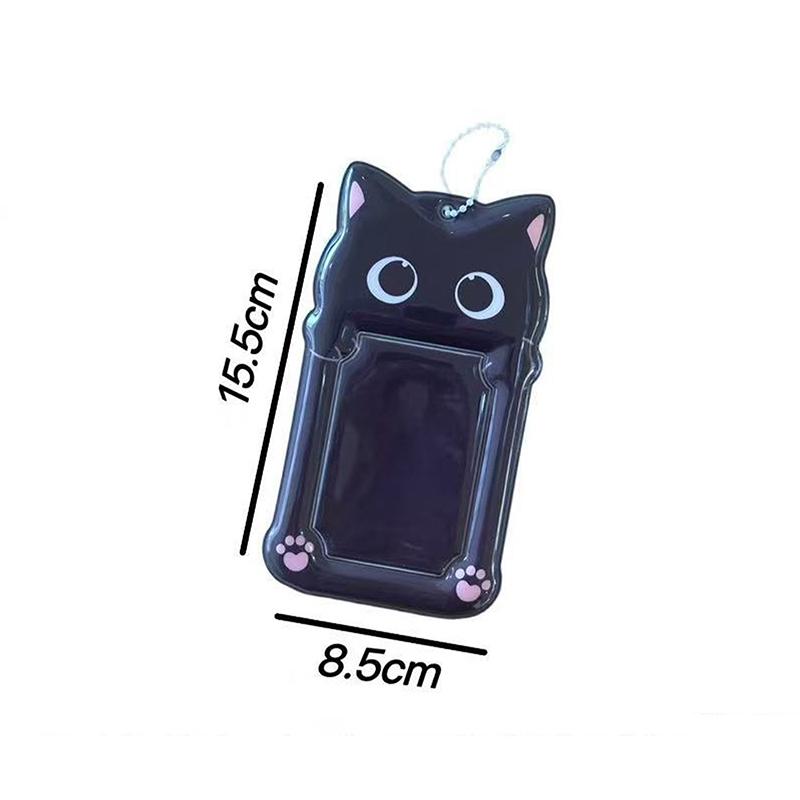 Portafototessere in PVC Coreano con Portachiavi Porta Fototessere Y2K Portachiavi con Ciondolo Kpop Animale Cartone Animato Carino