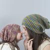 Striped Wool Hat Mixed Color Knitted Hat Ear Protect Warmth Thicken Autumn Winter for Boys Girls Xmas Halloween New Year