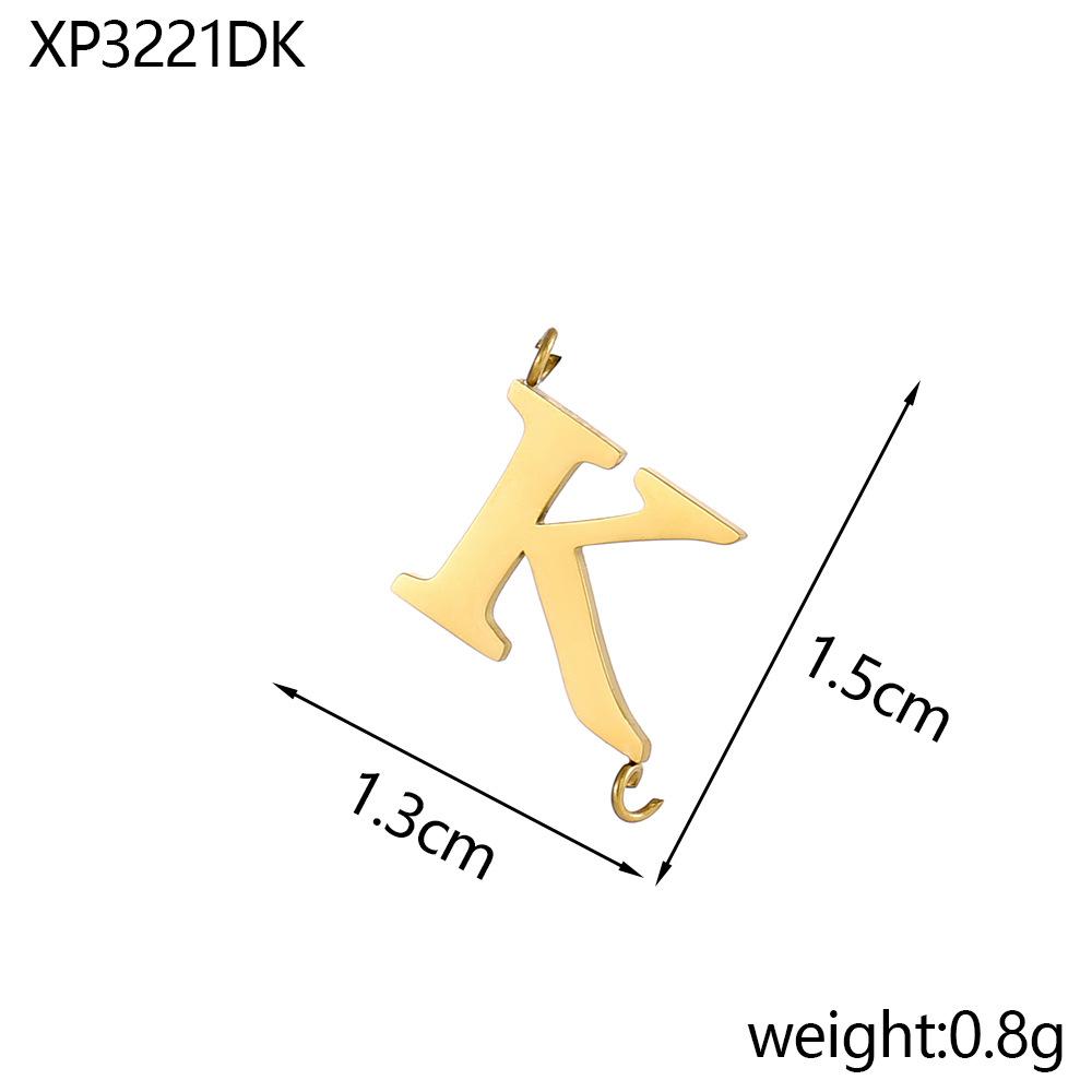 CARLIDANA Stainless Steel Gold Plated Capital Letters with Two Loops Waterproof Initial DIY Jewlery Making Charm Pendant