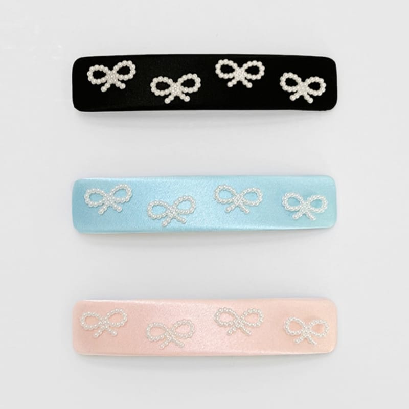 FANTASTIC PLANET pearl ribbon flat hair pin (3colors)
