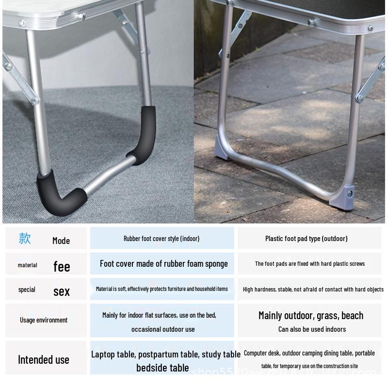 Portable Folding Camping Table: Lightweight Laptop & Snack Bed Desk