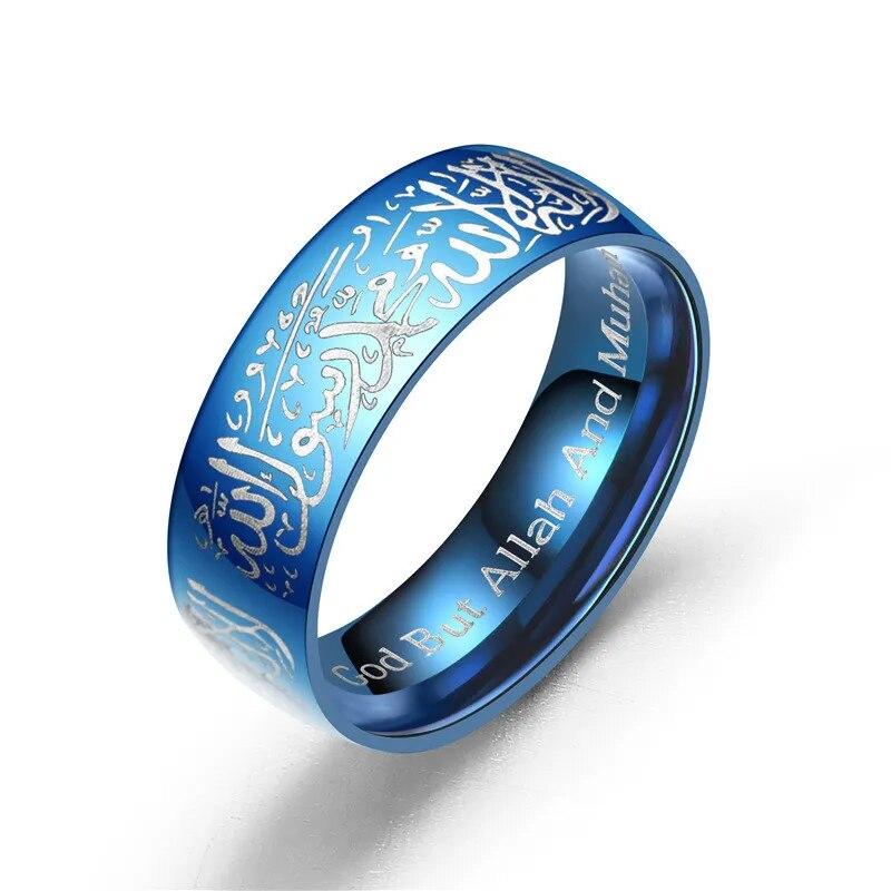 Yobest Trendy Titanium Steel Quran Messager Rings Muslim Religious Islamic Halal Words Men Women Vintage Bague Arabic God Ring