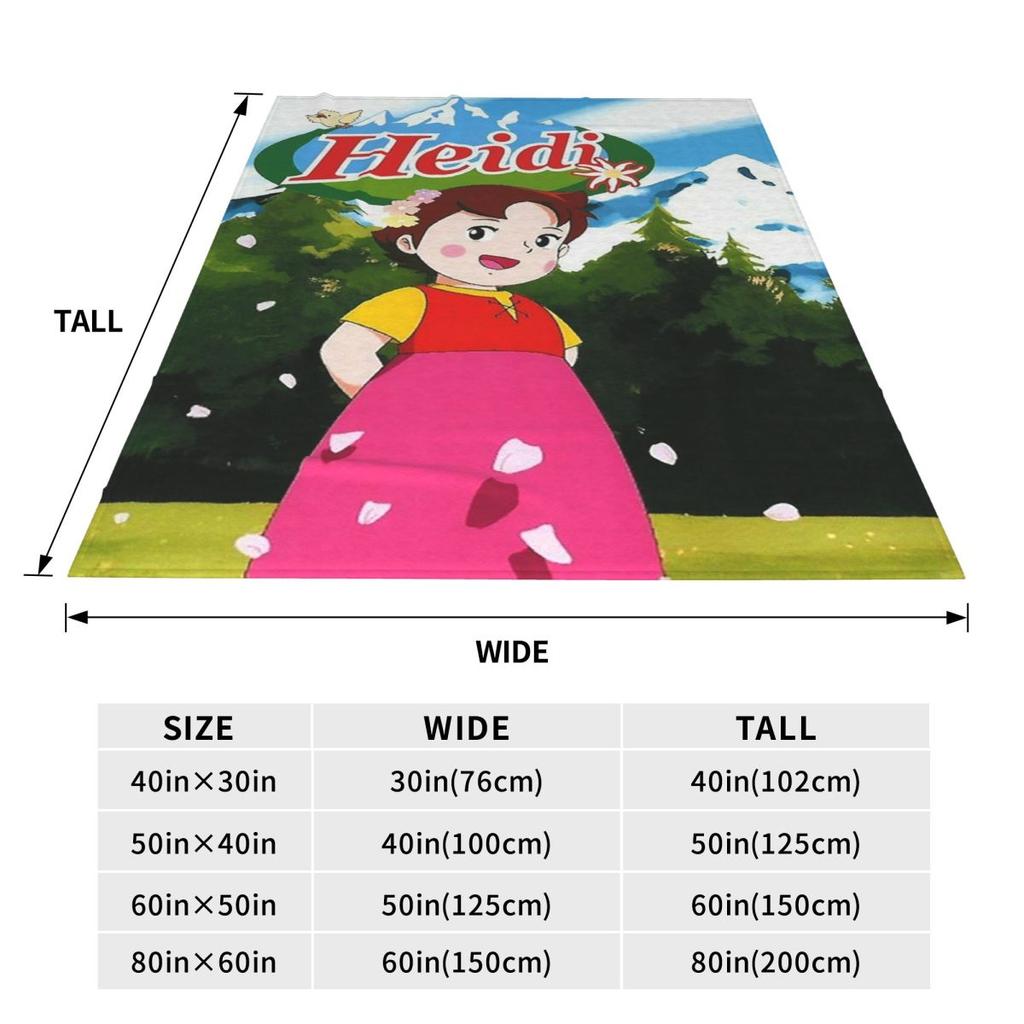Heidi Girl Of The Alps Anime Blankets Flannel Sofa Throw Blanket Throw Blankets for Home Bedroom Office Throws Bedspread Quilt