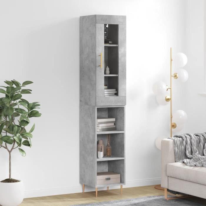 VidaXL Highboard Concrete Grey 34.5x34x180 Cm Engineered Wood 3199357