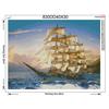 Landscape Paint with Diamonds 5D Full Round Drill Sea Decor Home DIY Diamond Embroidery Sailboat