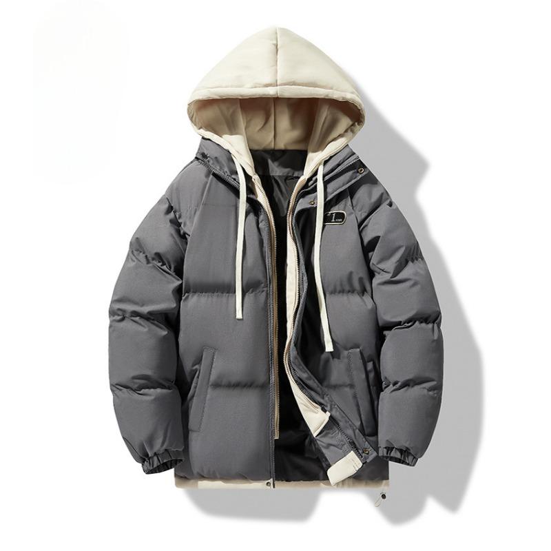 

Поддельные две зимние хлопковые подкладочные одежды для мужчин корейской версии свободные хлопковые подкладочные одежды для подростков с капюшоном утолщенная теплая куртка 4XL