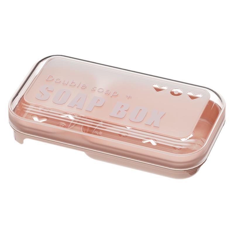 Dual-Compartment Soap Dish with Scented Lid for Dorm Use – Bubble Design, Double Layer
