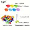 Colorful Early Education Toy Rainbow Counting Pompoms Pompoms Tweezers Toy  Preschool Activities