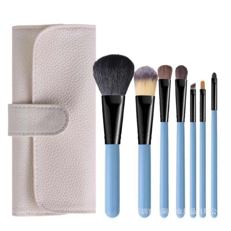 New 7 makeup brushes set brush portable loose powder brush horse hair eyeshadow brush beginner full set of beauty tools