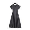 Casual pendant dress summer large size fat mm temperament V-neck waist thin cover t-shirt skirt temperament long dress