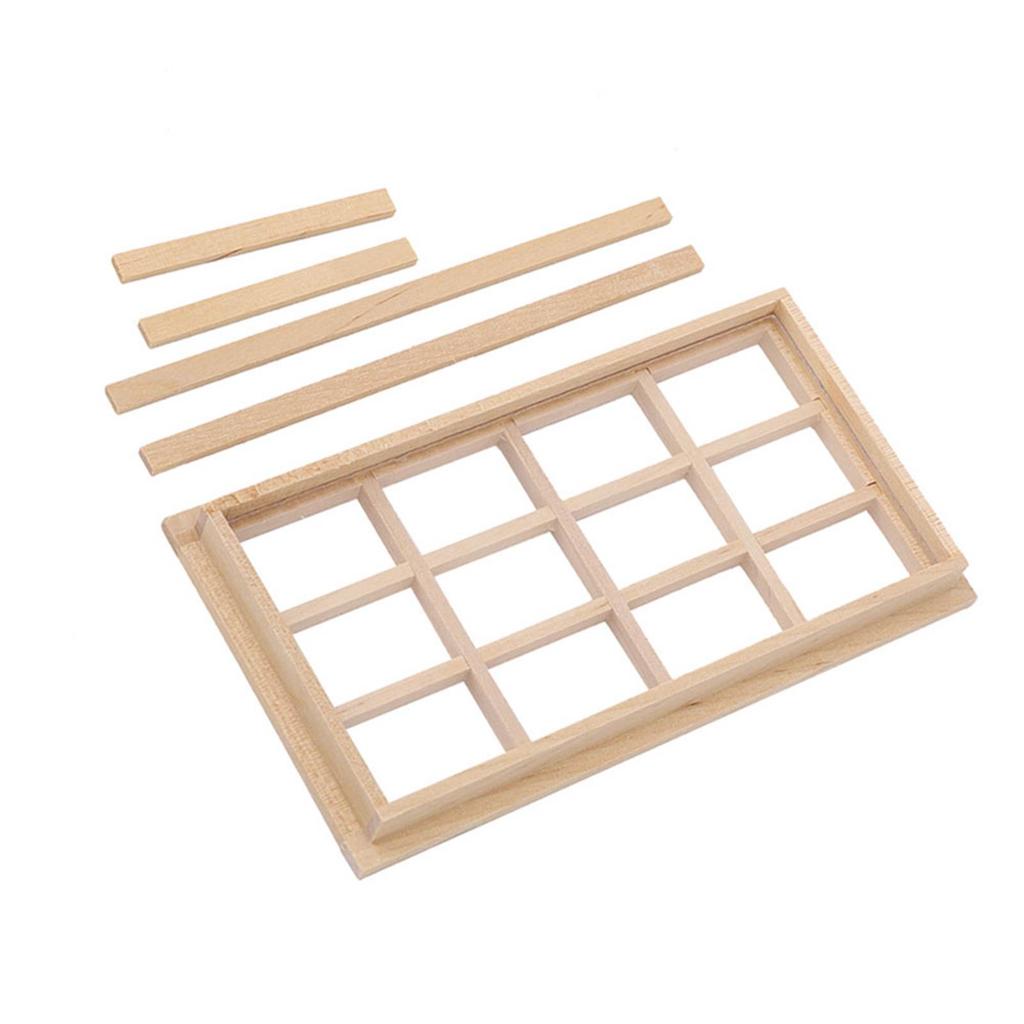 Simulation Window for , 112 Furniture ature Model Wooden 12 Pane Blank Window Accessories Accessories
