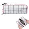 Wear-resistant Pen Case Large Pencil Canvas Makeup Bag with Zipper Multiple Compartments Pouch Lightweight Organizer