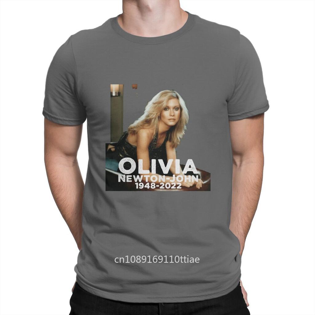 Olivia Newton John Kreatives T-Shirt für Herren RIP Engel Olivia Newton John RIP Reines Baumwoll-T-Shirt Personalisierbares Geschenk Kleidung