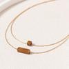 Independent Site New Geometric Natural Stone Necklace for Women Niche Design Light Luxury Semi Precious Stone Double-layer Collarbone Chain