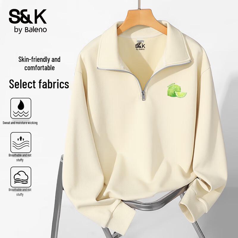Baleno Men's S&K Series Stand Collar Loose Knit Sweatshirt