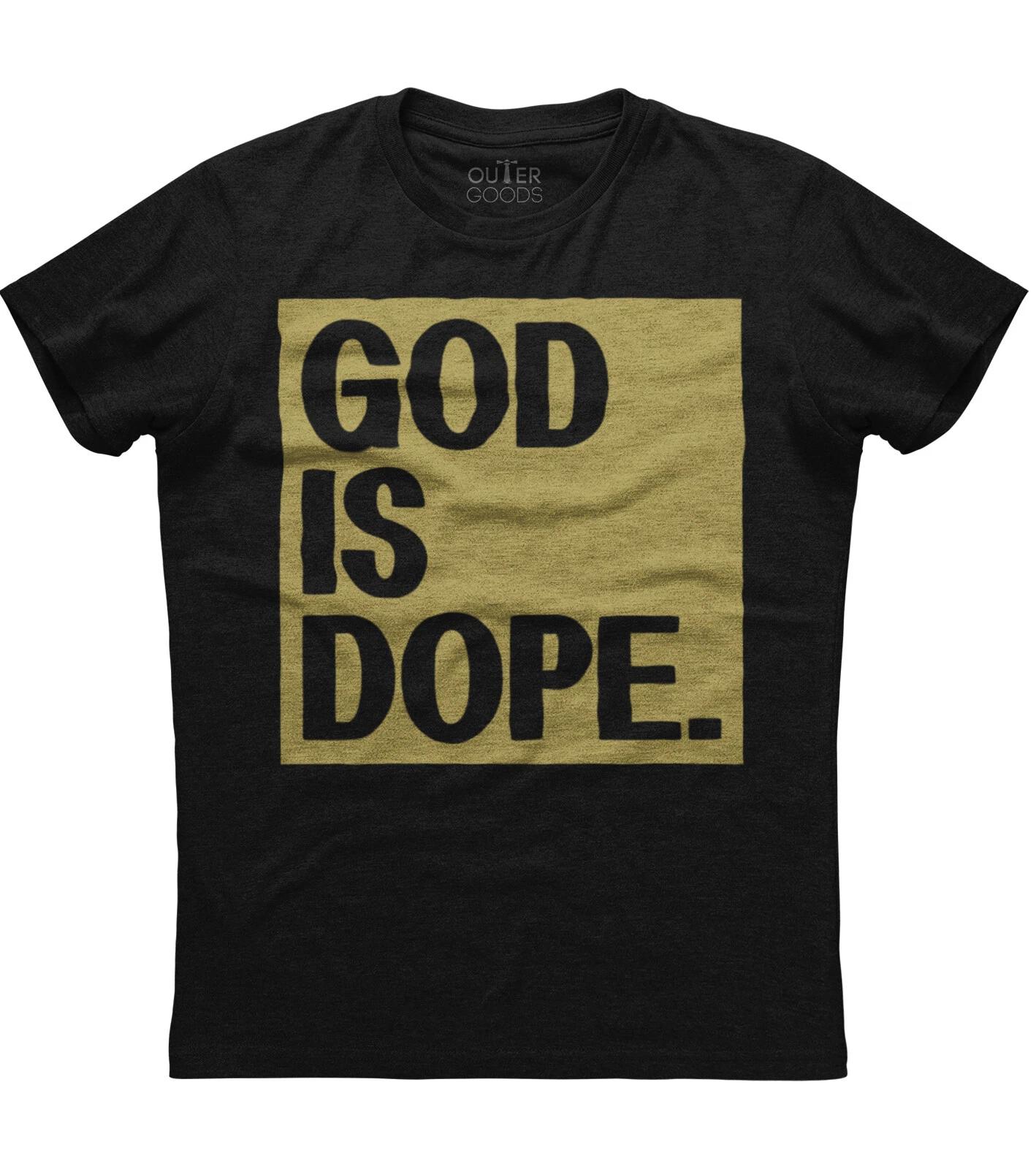 God Is Dope Mens Short Sleeve Christian Religious New Cotton Black T-shirt XL