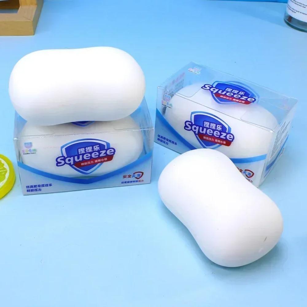 Squishy Soap Stress Relief Sensory Fidget Toys Squishy Soft Simulated Soap Squeeze Toy Anti-Stress Slow Rebound Squeeze Pinch