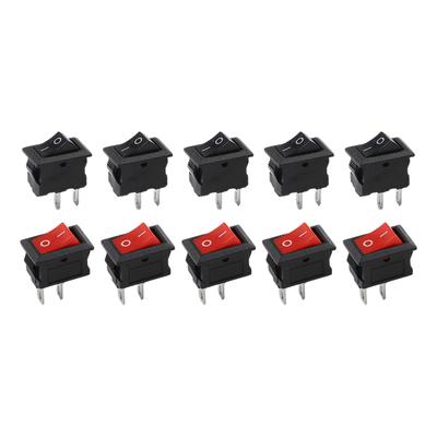 Boat Rocker Switch SPST Rocker Switch Automotive Accessories Compact Design 10PCS Pack 2-pin ON-OFF Single Pole SPST 125VAC 6A