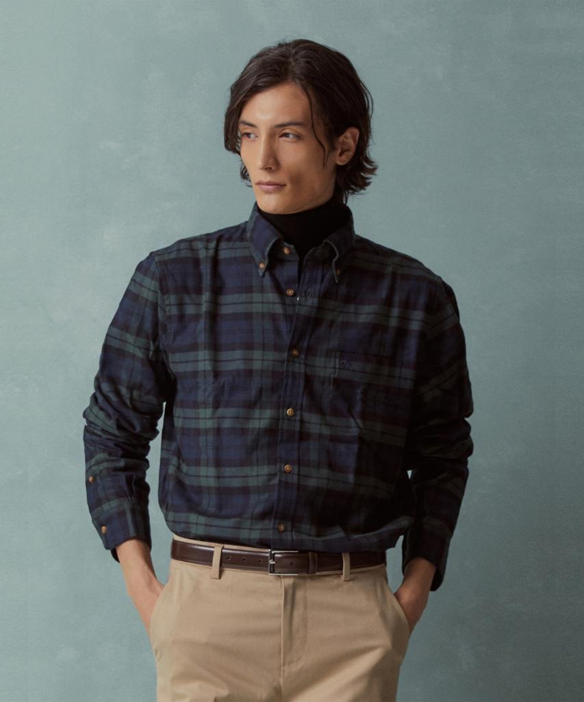 BROOKS BROTHERS Flannel Check Shirt (Multi) (Bbthmff401)