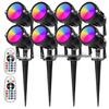RGBW 12V Landscape Light: Colorful Plug-in Strip with Remote Control, Spotlight, and Courtyard Projector for Lawn Lighting.