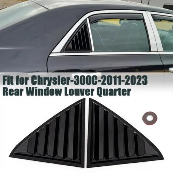 Black For Chrysler 300 300C Sedan Accessory 2011-2023 Window Louver Shutter Trim