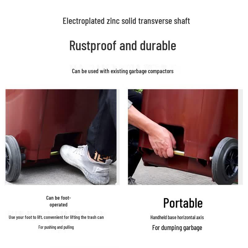 Langxi Commercial Outdoor Pedal Trash Can with Wheels