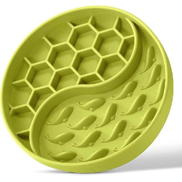 Slow Feeder Dog Bowls, Silicone Pet Food Bowls with Suction Cups, Non-Slip Dog Feeding Slow Down Pet Eating Speed for Fast Eaters, Anxiety Relief &